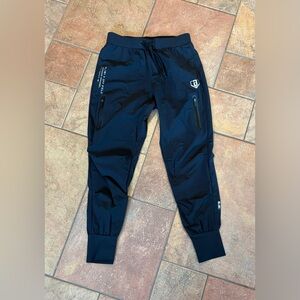Black Baseball Lifestyle 101 light weight performance Jogger Pants with Zipper